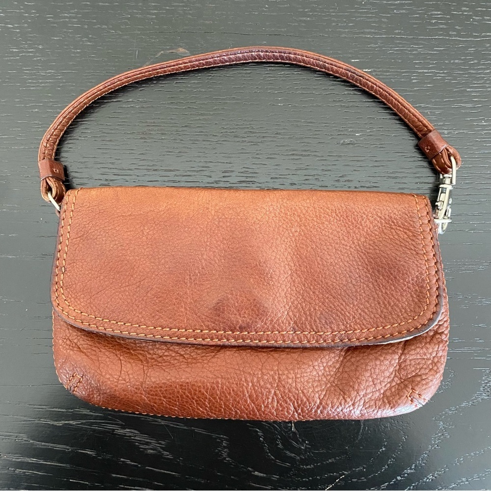 Osgoode Marley Convertible Leather Wristlet Clutch Brown Old Money Minimalist